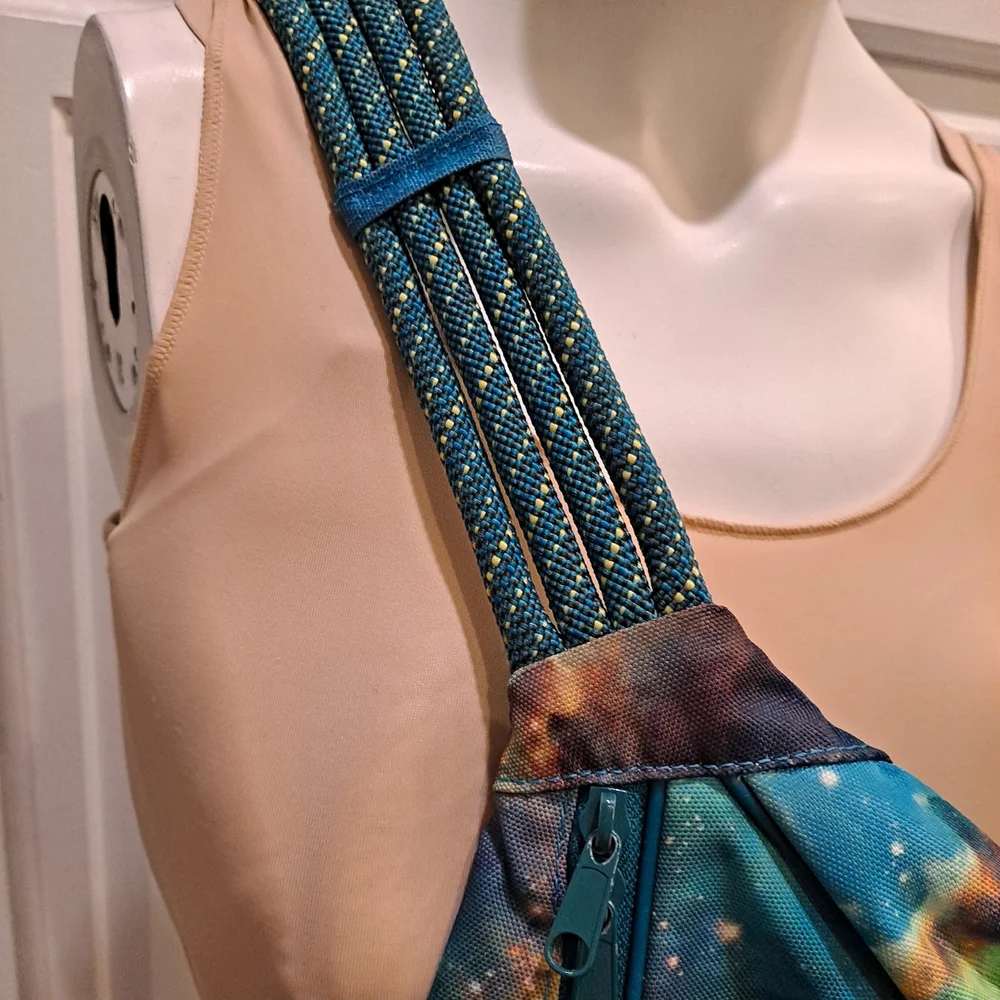 KAVU Galaxy Paxton Pack Stargaze Teal Rope Sling Backpack Travel Hiking Outdoor - Picture 5 of 8